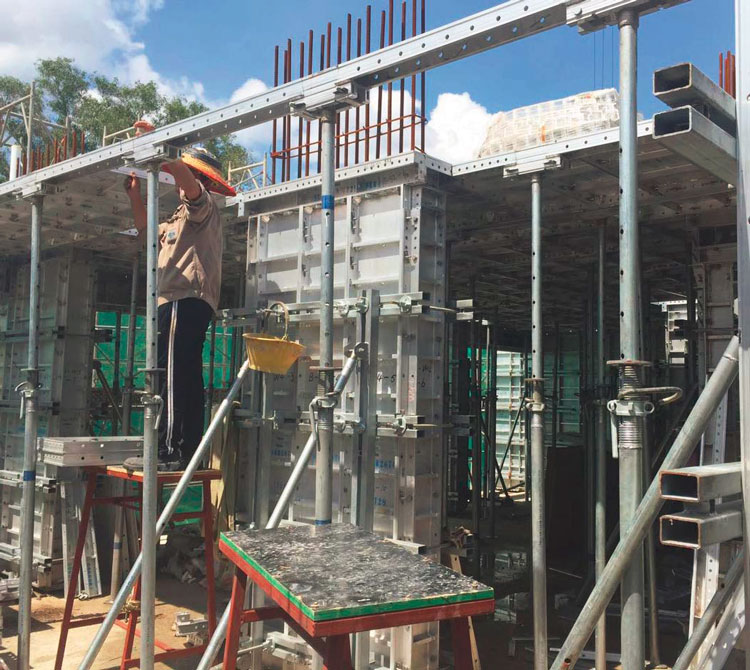 Aluminium formwork construction process